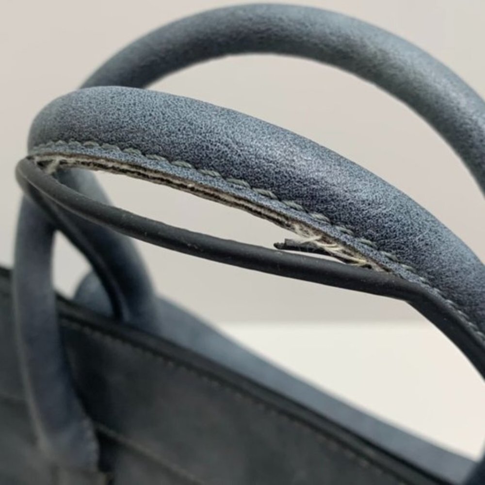 Urban Expressions Distressed Gray/Blue Certified Vegan Satchel - Picture 7 of 8